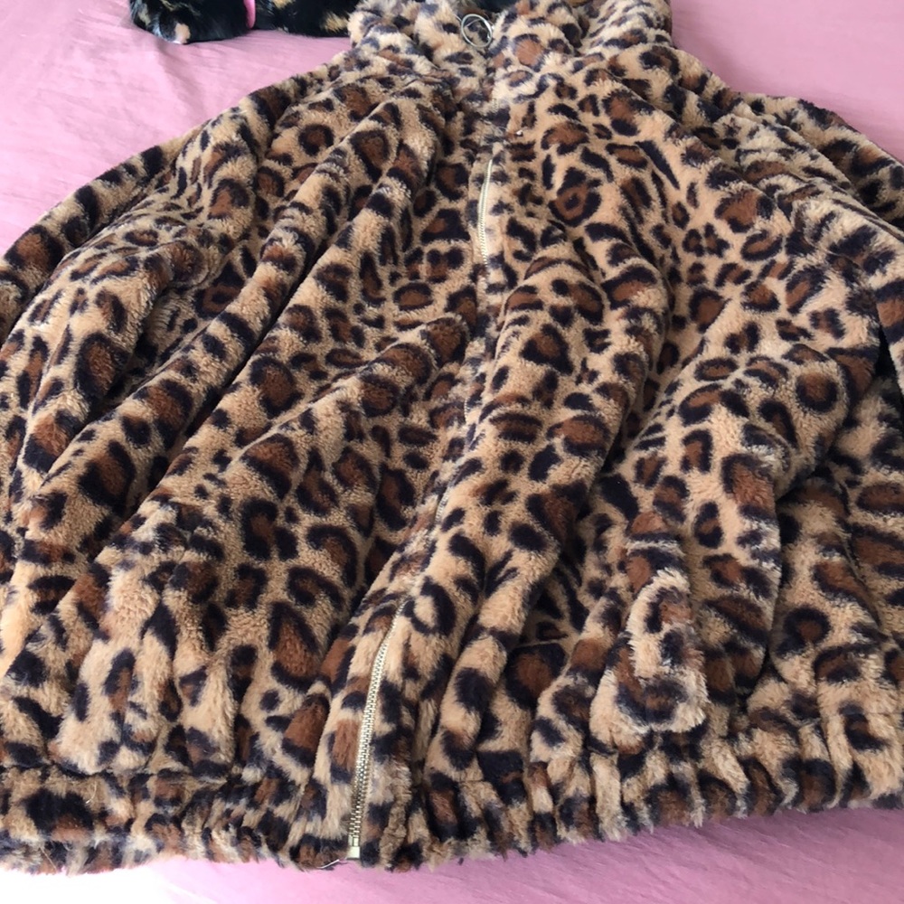 leopard print fluffy jacket